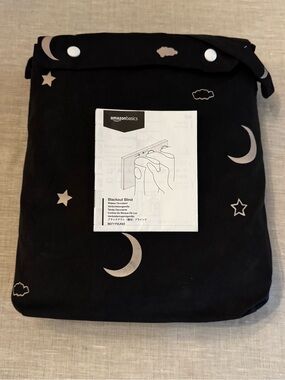 Amazon Basics Portable Blackout Curtain Shade – Moon & Stars